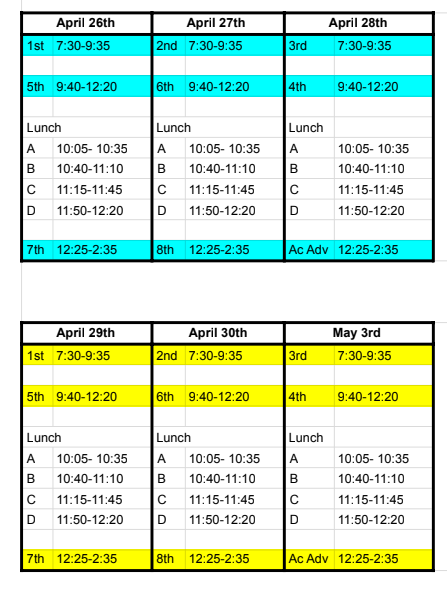 EOC Schedule – The Pride